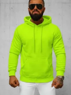 Bluza męska z kapturem zielona-neonowa JS/2009Z^Ozonee Discount