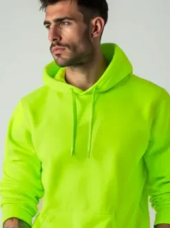 Bluza męska z kapturem zielona-neonowa JS/2009Z^Ozonee Best