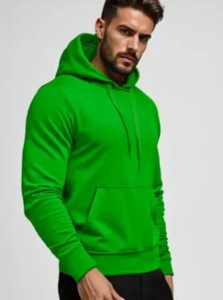 Bluza męska z kapturem zielona JS/2009Z^Ozonee Fashion