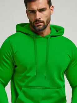 Bluza męska z kapturem zielona JS/2009Z^Ozonee Fashion