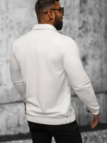 Bluza męska z kołnierzykiem ecru O/TB2264^Ozonee Hot