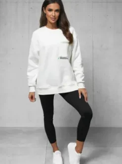 Bluza oversize biała O/SWE23022Z^Ozonee Hot
