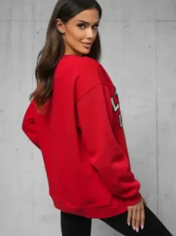 Bluza oversize czerwona O/SWE23055^Ozonee Discount