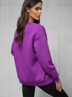 Bluza oversize fioletowa O/SWE23055^Ozonee Clearance