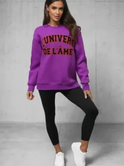 Bluza oversize fioletowa O/SWE23055^Ozonee Clearance