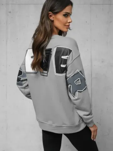 Bluza oversize szara O/SWE23034Z^Ozonee New