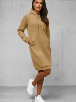 Bluza z kapturem damska beżowa JS/YS10005/6Z^Ozonee Clearance