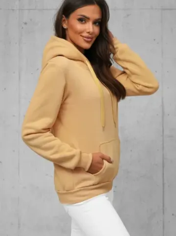 Bluza z kapturem damska beżowa JS/W02/160Z^Ozonee Sale