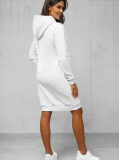 Bluza z kapturem damska biała JS/YS10005/1Z^Ozonee Discount