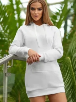 Bluza z kapturem damska biała JS/YS10003/1Z^Ozonee Discount