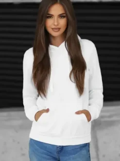 Bluza z kapturem damska biała JS/W02Z^Ozonee Discount