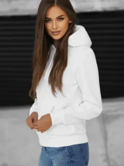 Bluza z kapturem damska biała JS/W02Z^Ozonee Discount