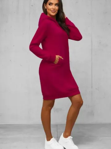 Bluza z kapturem damska bordowa JS/YS10005/21Z^Ozonee Discount