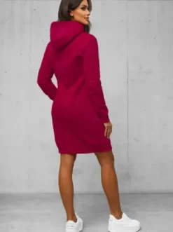 Bluza z kapturem damska bordowa JS/YS10005/21Z^Ozonee Discount