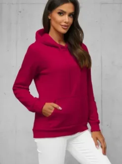 Bluza z kapturem damska bordowa JS/W02Z^Ozonee New