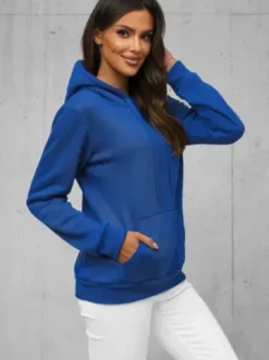 Bluza z kapturem damska chabrowa JS/W02/65Z^Ozonee Online