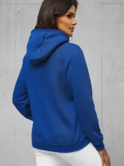 Bluza z kapturem damska chabrowa JS/W02/65Z^Ozonee Online