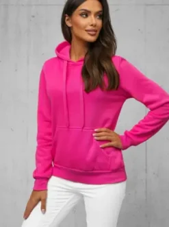 Bluza z kapturem damska ciemno-różowa JS/W02Z^Ozonee Clearance
