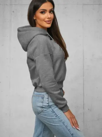 Bluza z kapturem damska ciemno-szara O/12102^Ozonee Discount