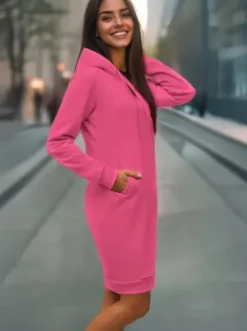 Bluza z kapturem damska ciemnoróżowa JS/YS10005/19^Ozonee Best