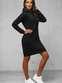 Bluza z kapturem damska czarna JS/YS10005/3Z^Ozonee Fashion