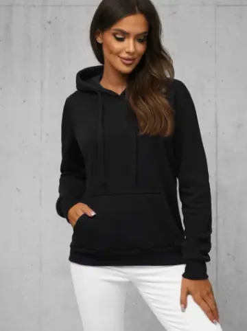 Bluza z kapturem damska czarna JS/W02Z^Ozonee Clearance