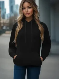 Bluza z kapturem damska czarna JS/W02Z^Ozonee Sale