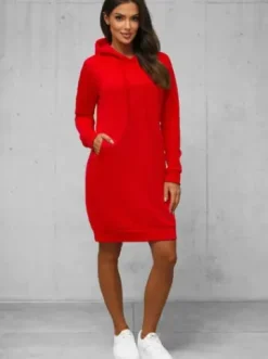 Bluza z kapturem damska czerwona JS/YS10005/18Z^Ozonee Best