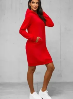 Bluza z kapturem damska czerwona JS/YS10005/18Z^Ozonee Best