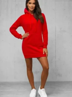 Bluza z kapturem damska czerwona JS/YS10003/18Z^Ozonee Online
