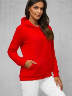 Bluza z kapturem damska czerwona JS/W02Z^Ozonee Online