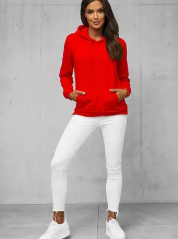 Bluza z kapturem damska czerwona JS/W02Z^Ozonee Online
