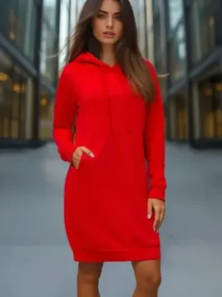 Bluza z kapturem damska czerwona JS/YS10005/18^Ozonee Sale