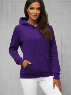 Bluza z kapturem damska fioletowa JS/W02Z^Ozonee Outlet