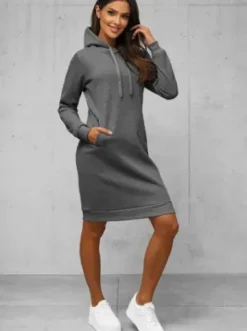 Bluza z kapturem damska grafitowa JS/YS10005/5Z^Ozonee Clearance