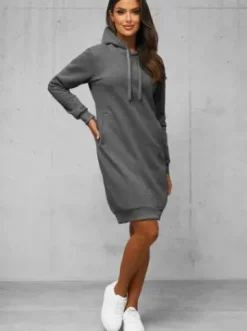 Bluza z kapturem damska grafitowa JS/YS10005/5Z^Ozonee Clearance