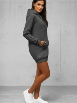 Bluza z kapturem damska grafitowa JS/YS10003/5Z^Ozonee Fashion