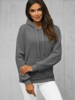 Bluza z kapturem damska grafitowa JS/W02Z^Ozonee Hot