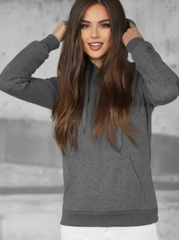Bluza z kapturem damska grafitowa JS/W02Z^Ozonee Discount