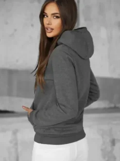 Bluza z kapturem damska grafitowa JS/W02Z^Ozonee Discount