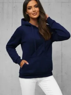 Bluza z kapturem damska granatowa JS/W02Z^Ozonee Discount