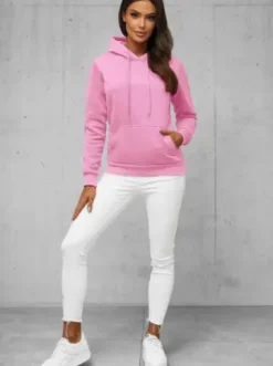 Bluza z kapturem damska jasno-różowa JS/W02Z^Ozonee Hot
