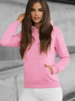 Bluza z kapturem damska jasno-różowa JS/W02Z^Ozonee Sale