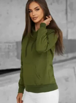 Bluza z kapturem damska khaki JS/W02Z^Ozonee Best