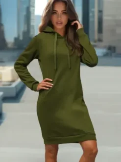 Bluza z kapturem damska khaki JS/YS10005/29^Ozonee Hot