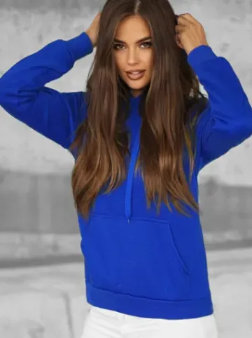Bluza z kapturem damska kobaltowa JS/W02Z^Ozonee Fashion