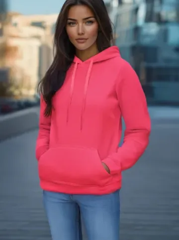 Bluza z kapturem damska koralowa/2 JS/W02/58Z^Ozonee Discount