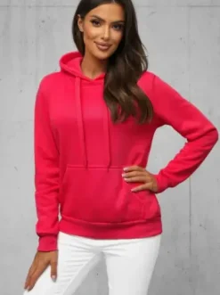 Bluza z kapturem damska malinowa JS/W02/59Z^Ozonee Online