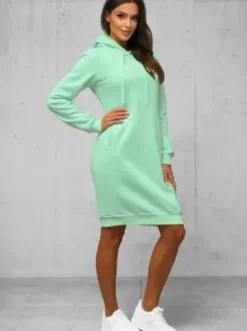 Bluza z kapturem damska miętowa JS/YS10005/39Z^Ozonee Best