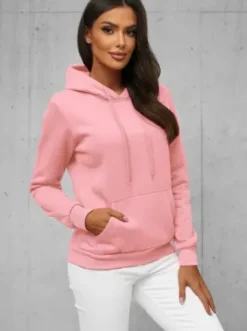 Bluza z kapturem damska pudrowa JS/W02Z^Ozonee New